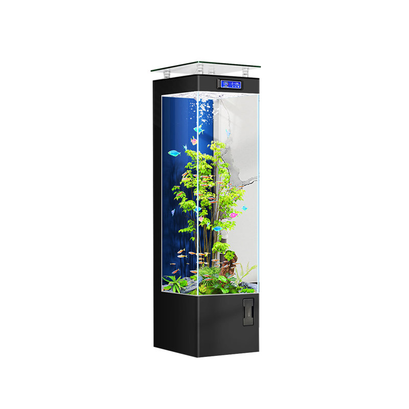 Aquarium autoportant moderne 55-64 gallons en acrylique Eco, 19.69, Noir