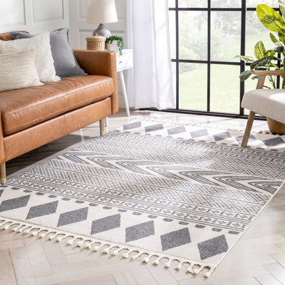 Loop-De-Loop Moroccan Synthetic Area Rug