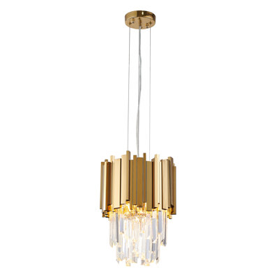 Mannion 4 - Light Single Chrome Pendant with Crystal Accents