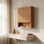 Armoire de salle de bain murale rayée de 26 po avec portes, tablette et compartiment de rangement ouvert au-dessus de la toilette pour la salle de bain, la cuisine et la salle de lavage-1423671504