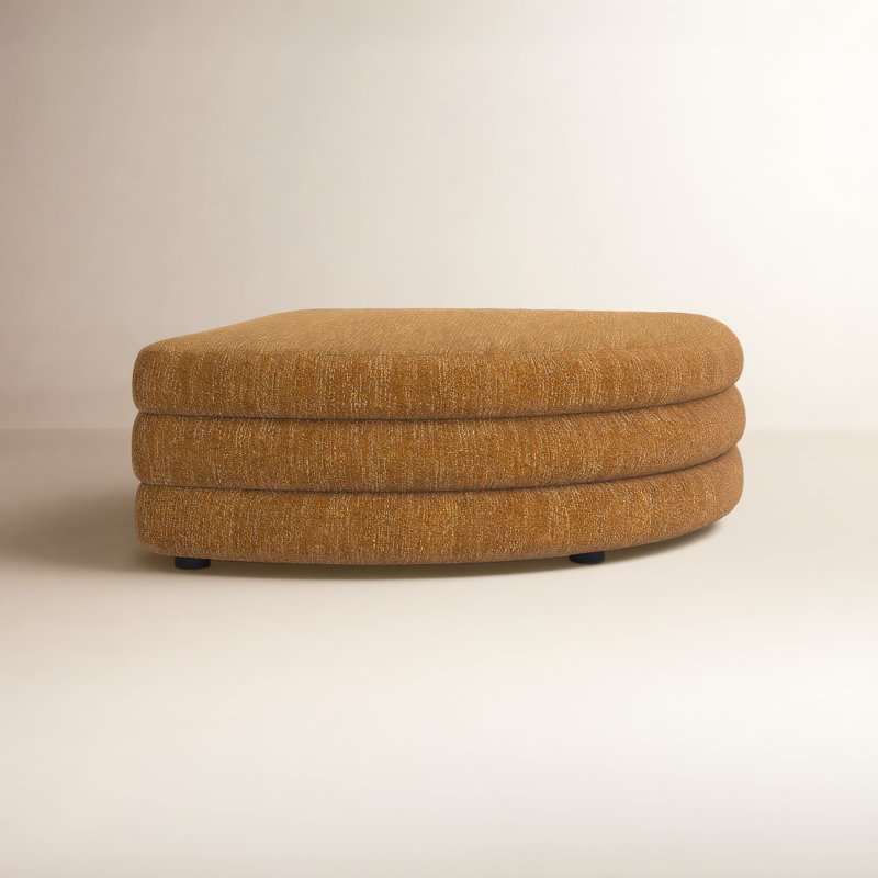 Repose-pieds Donia, Tweed moutarde lueur ambrée