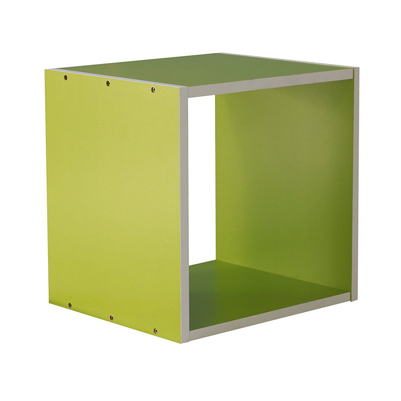 Tribble 35cm H x 35cm W Wood Cube Bookcase, Green