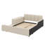 Lit tapissier à la terre, lit mère et enfant avec bureau de chevet et petit tabouret rond-122526776-122526778