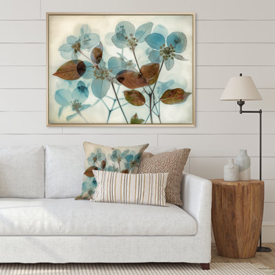 " Morning Forest Leaves Blue Vintage Botanical I "