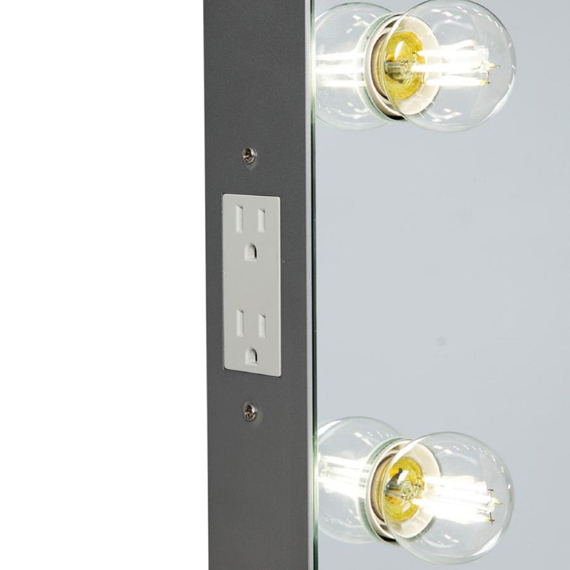 Hollywood Glow Lite XL Vanity Mirror with 12 Clear LED Bulbs Dressing Mirror with Dimmer Switch, Black