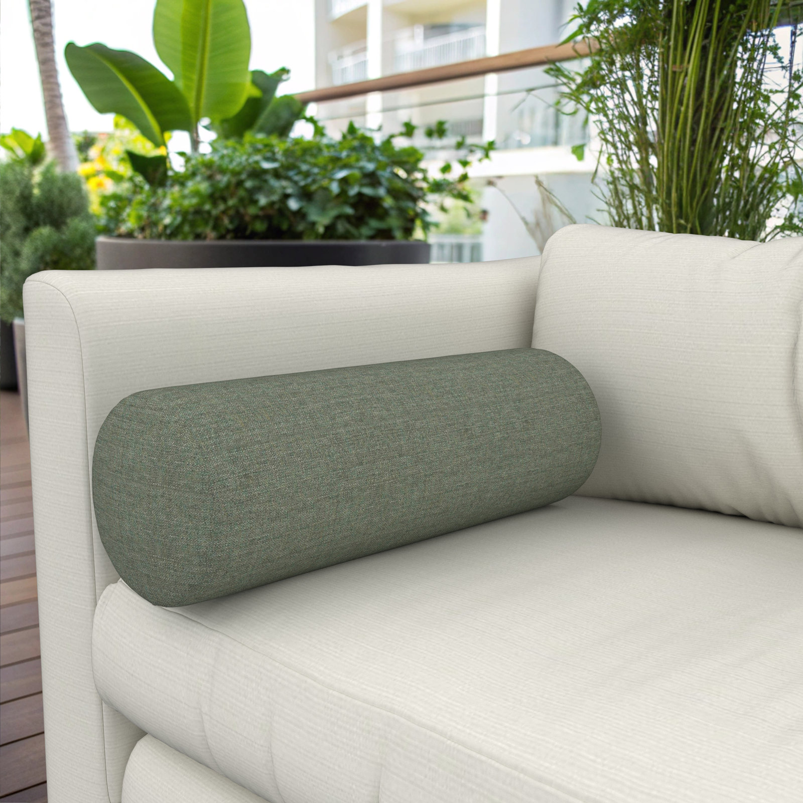 Amala Sunbrella® Pillow Cover & Insert, Cast Sage