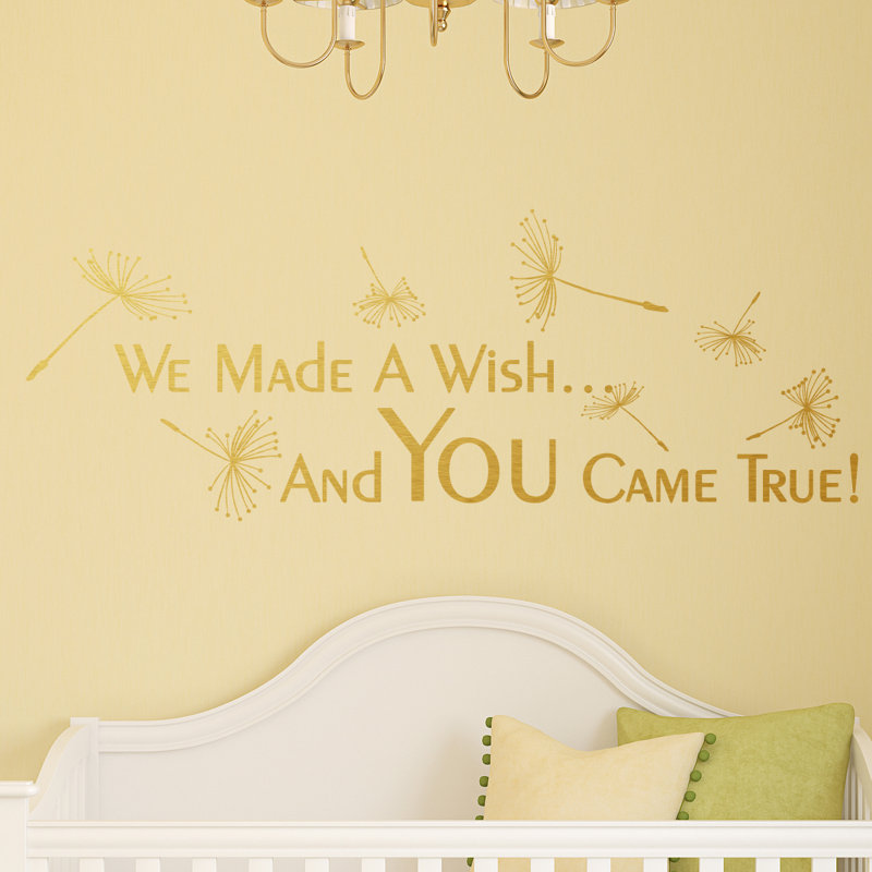 Text & Numbers Non-Wall Damaging Wall Decal, Gold