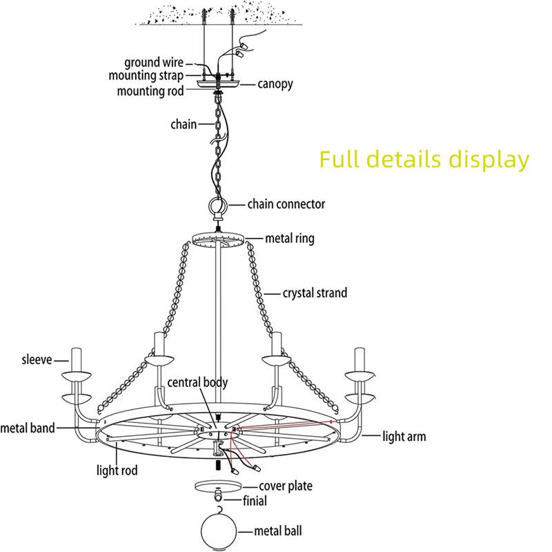 Edim 6 - Light LED Empire Chandelier
