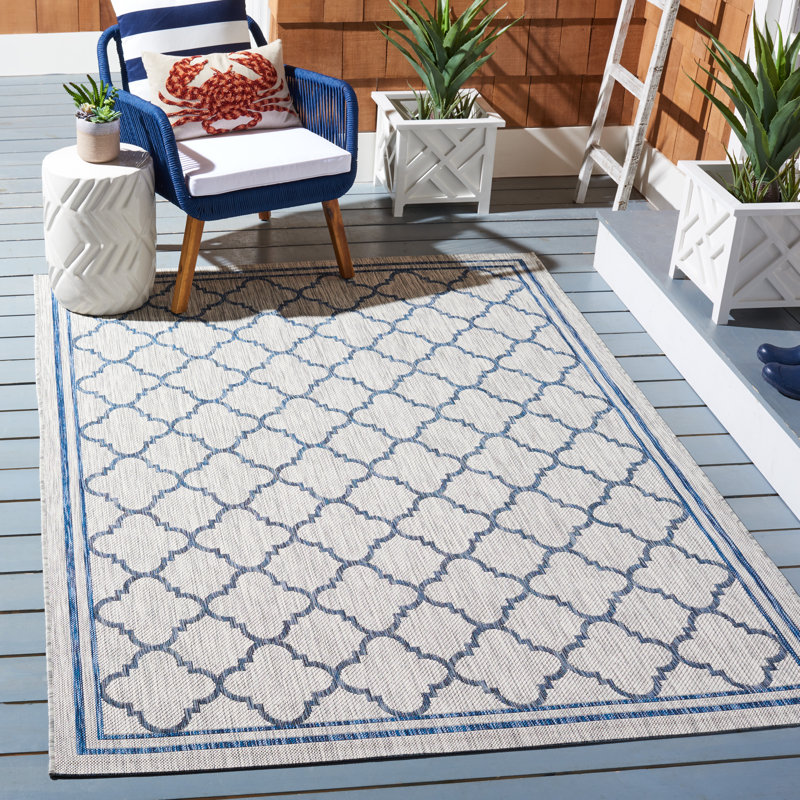 Alminus Performance Geometric Indoor/Outdoor Area Rug, Rectangle 8' x 10'
