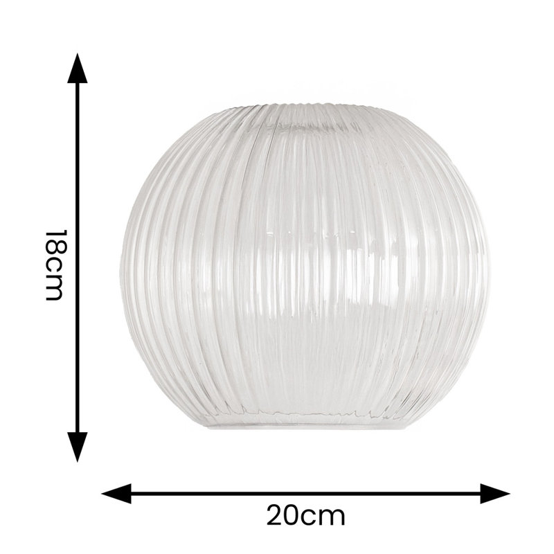 18cm H Glass Globe Pendant Shade ( Slip-On ) in Clear