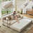 78.7" King Size Convertible Sleeper Sofa Bed With 3 Pillows,Retro Chenille Folding Mattress Couch, High Resilience Memory Foam Mattress Sofa Removable And Washable, Suitable For Small Space In Living Room, No Assembly Required-1592182296