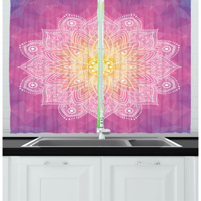 Floral Pointed Kitchen Curtain