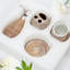4 Piece Textured Ceramic Bathroom Accessory Set Includes Soap Dish, Dispenser, Toothbrush Holder And Tumbler-1424657248