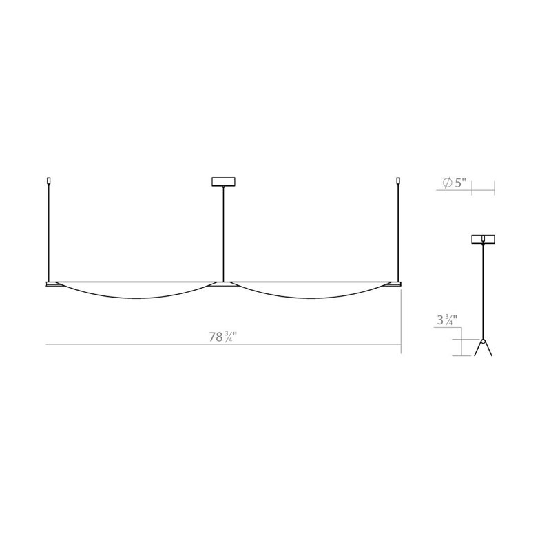 Tela 2 - Light LED Unique/Statement Pendant, Dove Gray