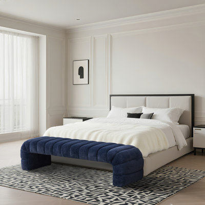 Banc de lit moderne sans accoudoirs rembourré, méridienne Channel