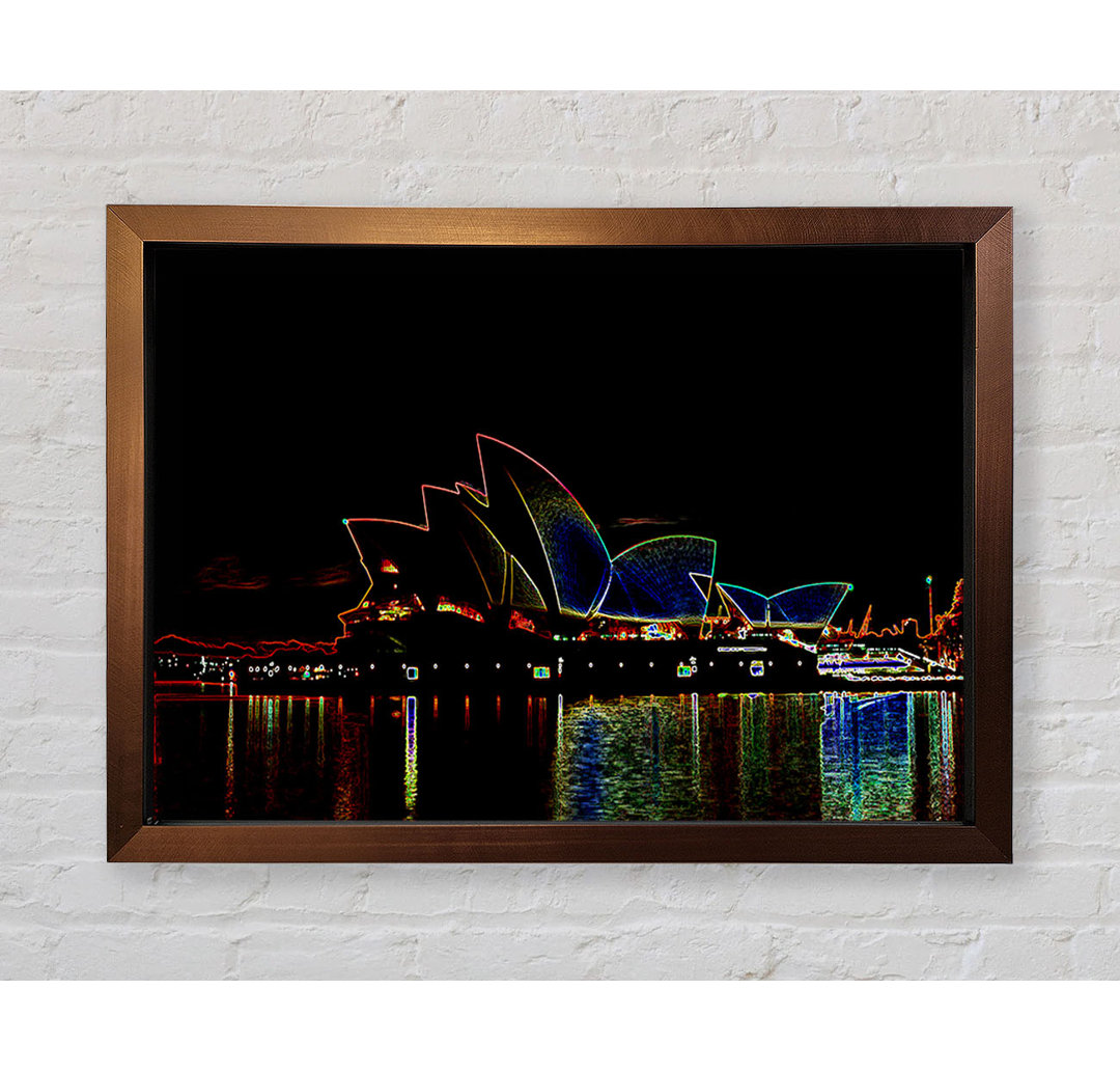 Gerahmtes Wandbild Sydney Opera House Psychedelic