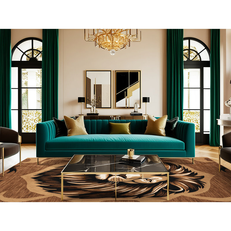 Washable Lions Big Cats Area Rug, Rectangle 5' x 8'