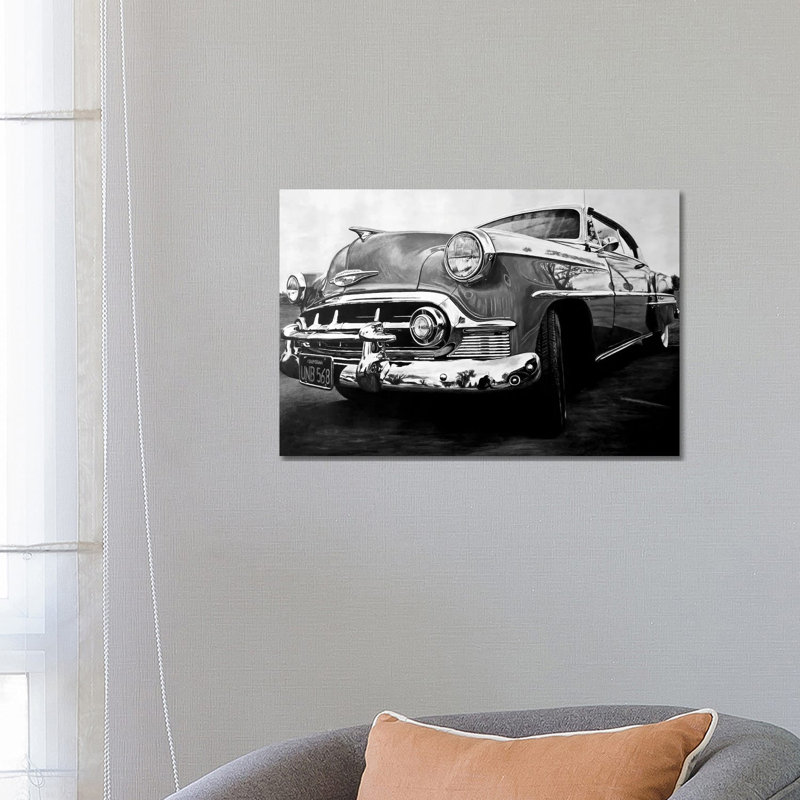 American Dream Car I BW by J.Bello Studio - Wrapped Canvas Print, 66.04 cm H x 45.72 cm W x 1.91 cm D