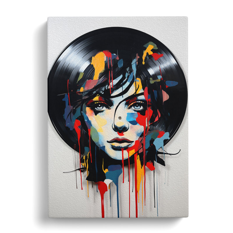 Vinyl Record Modern - Wrapped Canvas, 50cm H x 35cm W x 3cm D