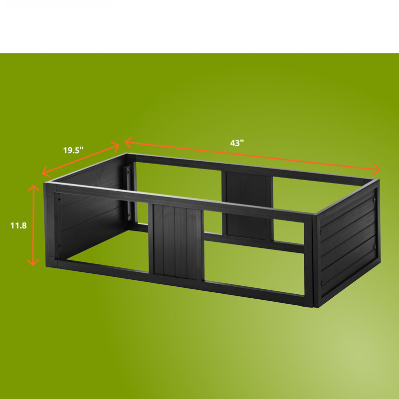Connecteur pour enclos modulaire empilable Deneishia, H 11,7 po x l 18,54 po x P 42,99 po, Noir, noir, noir, noir