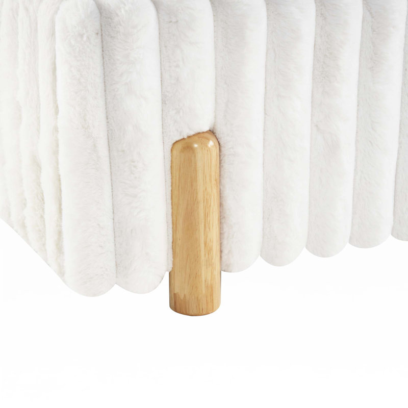 Lit tapissier Boucle avec tête de lit ondulée et coutures verticales