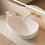 Oval Vessel Sink Stone Resin Bathroom Sink Modern Art Sink Matte White with Pop Up Drain (Matte White)