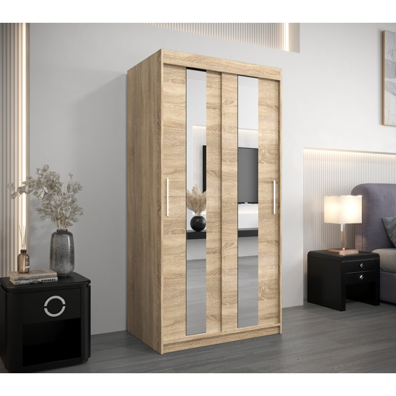 Abdurahmon 2 Door Manufactured Wood Wardrobe, Sonoma Oak