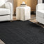 Tapis noir en jute touffeté à la main Bernyce-1989503353