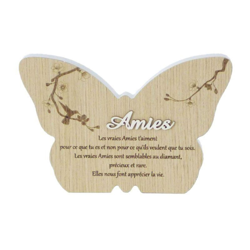 Plaque en forme de papillon "Amies"