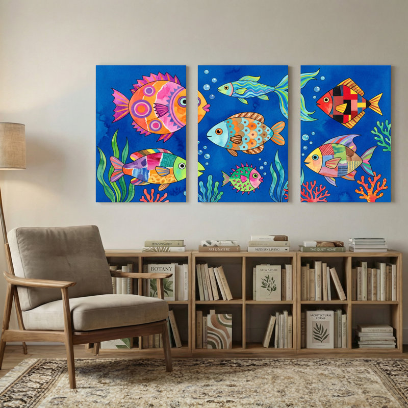 Animaux, ensemble de 3 reproductions d'art sur toile, H 18 po x l 36 po