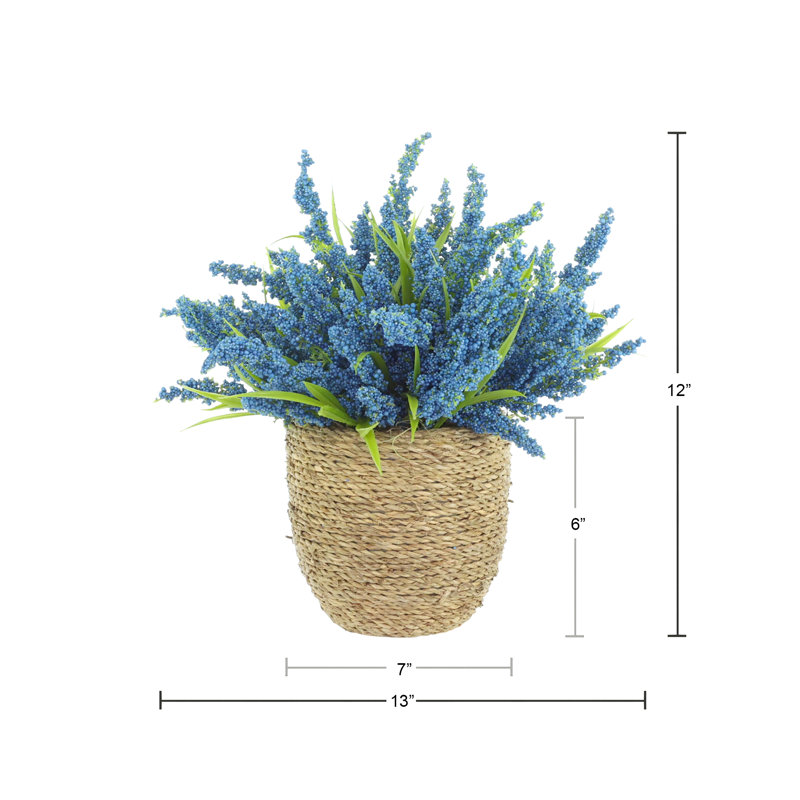 Heather in Strawgrass Pot, Blue