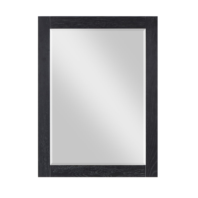 Ivy Wood Wall Mirror, 36" x 27.2", Black Oak