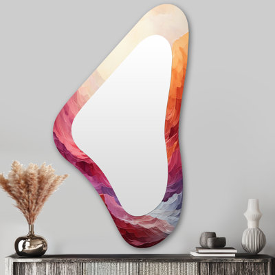 Vague d'arc-en-ciel coloré II - arc-en-ciel en métal Art Decor - miroir mural traditionnel irrégulier