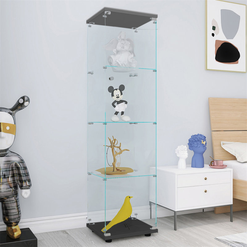 Vitrine en verre avec 4 portes et 4 tablettes