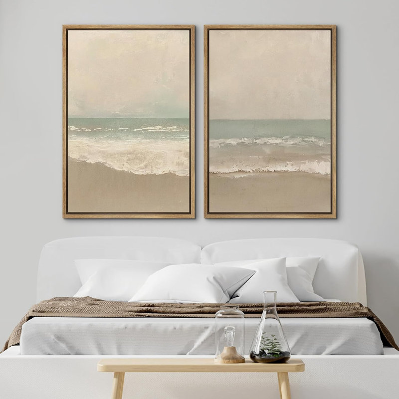 «Spiraling Abstract Lines», 2 pièces sur toile, Encadré naturel, H 36 po x l 24 po