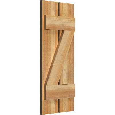 Volets espacés de 5 3/8 po avec barre en Z, cèdre rouge de l'Ouest TimberCraft (par paire)