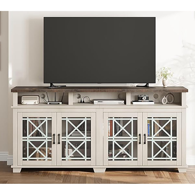 Meuble média en bois avec porte vitrée pour salon et chambre à coucher