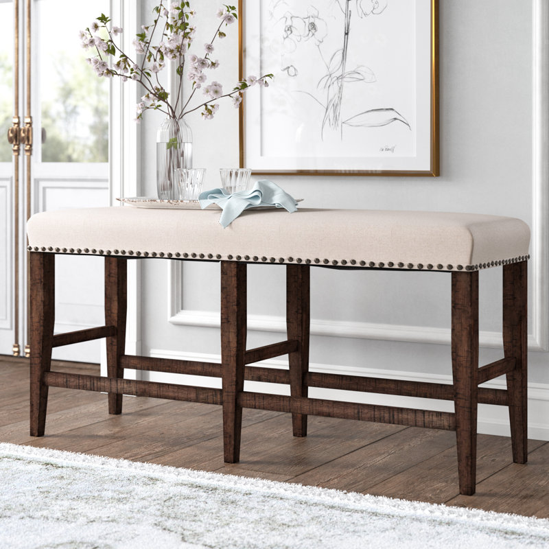 Banc rembourré Audriaunna, Chêne