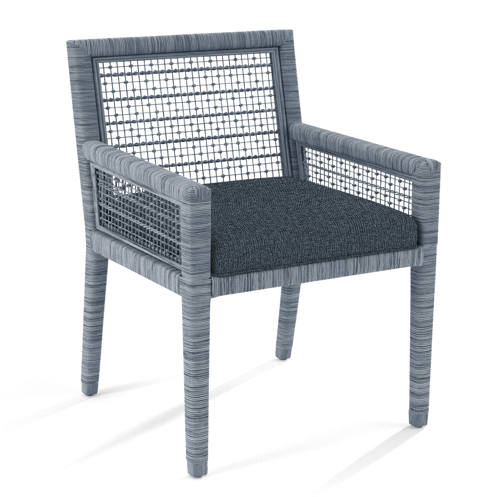 Glinda Dining Armchair, Basic Blue; 0317-63, Sea Glass