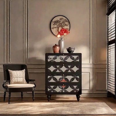 Armoire de rangement à quatre tiroirs avec plateau spacieux