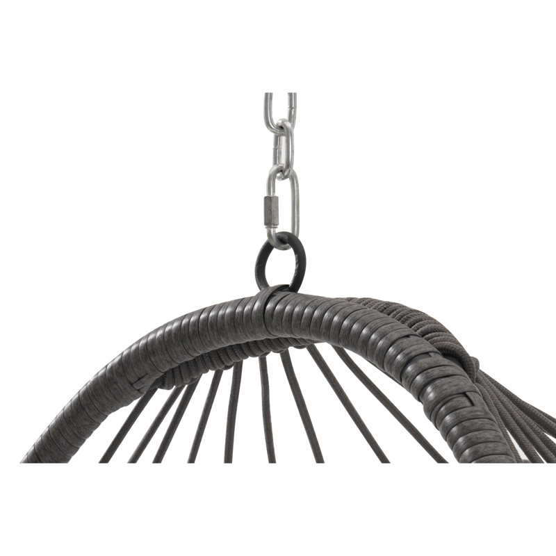 Outdoor Garden Rattan Egg Swing Chair for Relaxation and Durability, Perfect for Patio or Balcony, Dark Grey