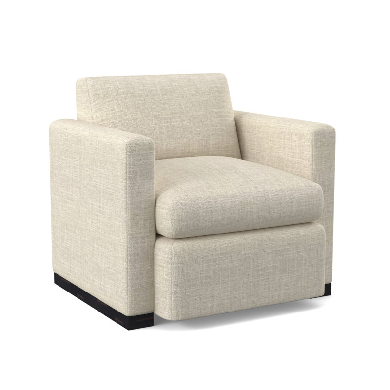 Ledger Sunbrella® Boucle Swivel Chair, Filigree Ivory 100% Polyester, Vintage Ebony