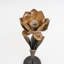 Vintage Metal Lotus Flower Decorative Candle Holder, Black Finish, Unique Home Decor