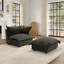 Upholstered Armchair with Footstool-400165319