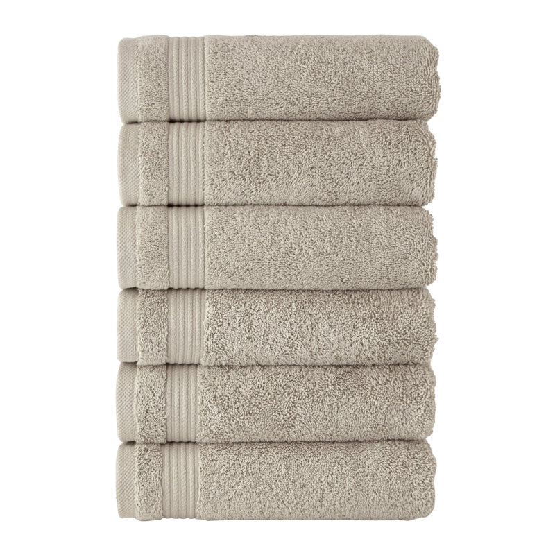 Essuie-mains Shannan en coton turc - très absorbant, séchage rapide, utilisation quotidienne, ensemble de 6, 16 po x 27 po