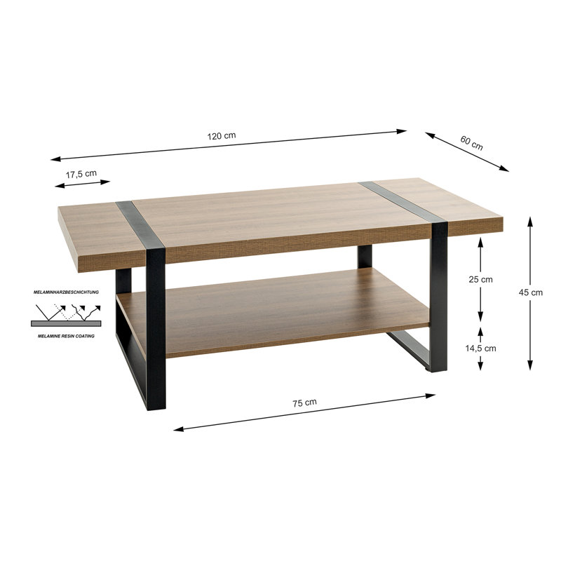 Esco Sled Coffee Table with Storage, Oak