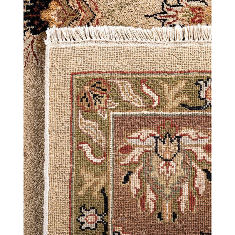 Handmade Sand Wool Rectangular Area Rug, 8' 10" x 11' 10"