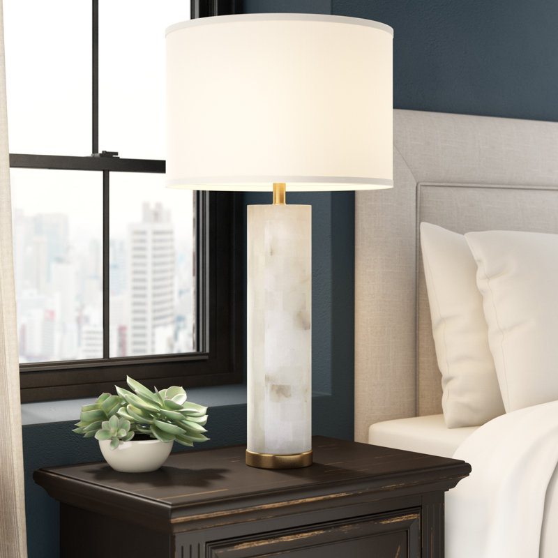 Afton White Alabaster Table Lamp