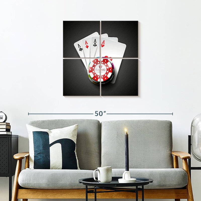 Senne Casino Four Aces, H 26 po x l 26 po