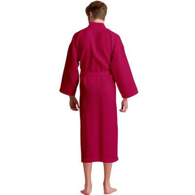 Ellisurg Waffle Gender Neutral Mid-Calf Bathrobe with Pockets